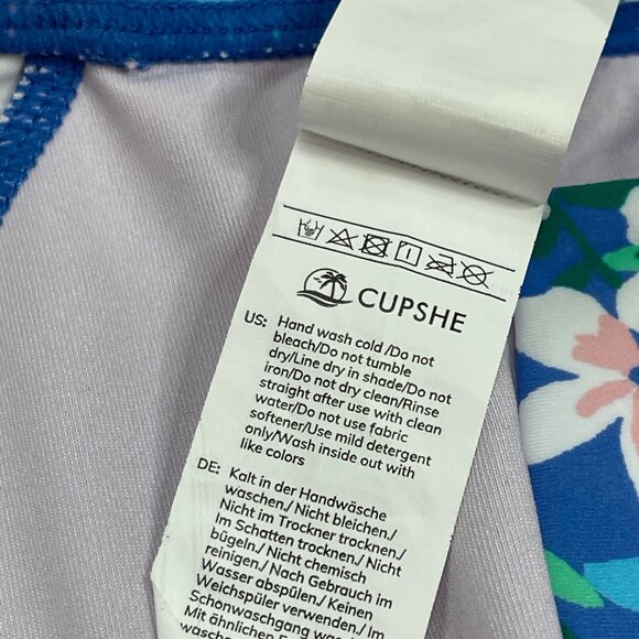 Cupshe Floral Print Front Zip Rashguard One Piece Swimsuit Womens Size Small NEW - Picture 5 of 9